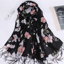 Foulard noir avec fleur