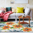 Grand tapis motifs fleurs