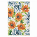 Grand tapis motifs fleurs