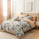 Housse de couette beige fleurs