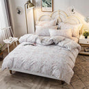 Housse de couette fleur grise