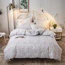 Housse de couette fleur grise