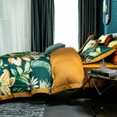 Housse de couette fleur verte