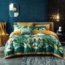 Housse de couette fleur verte