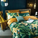 Housse de couette fleur verte