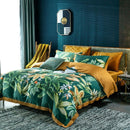 Housse de couette fleur verte