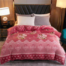 Housse de couette fleurie bordeaux