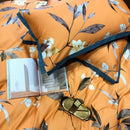 Housse de couette fleurie orange