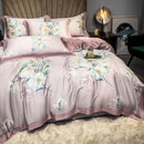 Housse de couette fleurie rose