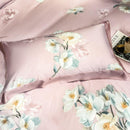 Housse de couette fleurie rose