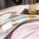 Housse de couette fleurie rose