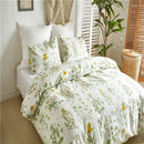 Housse de couette fleurie verte