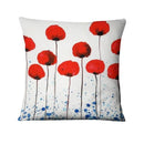Housse de coussin coquelicot