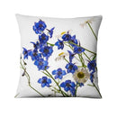 Housse de coussin fleurie bleue