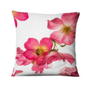 Housse de coussin fleurie rose