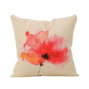 Housse de coussin fleurs en lin
