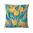 Housse de coussin fleurs jaunes