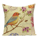 Housse de coussin fleurs & oiseau