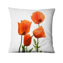 Housse de coussin fleurs orange