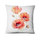 Housse de coussin fleurs rouges