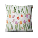 Housse de coussin imprimé de tulipes
