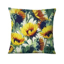 Housse de coussin motifs tournesols