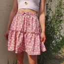 Jupe fleurie courte femme