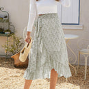 Jupe longue fleurie asymétrique