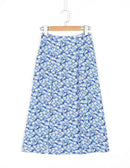 Jupe longue fleurie bleue