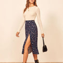 Jupe longue fleurie fendue