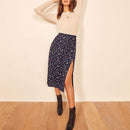 Jupe longue fleurie fendue