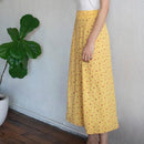 Jupe longue fleurie jaune