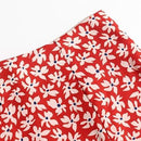 Jupe longue fleurie rouge