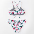 Maillot de bain blanc fleur rose
