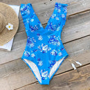 Maillot de bain bleu fleur
