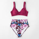 Maillot de bain fleuri 2 pièces