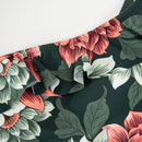 Maillot de bain fleuri asymétrique