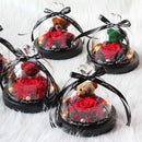 Ourson avec rose éternelle