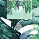 Papier peint avec feuillage vert