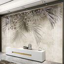 Papier peint feuillage beige