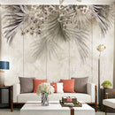 Papier peint feuillage beige