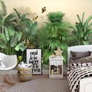 Papier peint feuillage et oiseaux