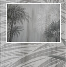 Papier peint feuillage gris