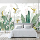 Papier peint feuillage salon