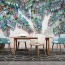 Papier peint feuillage tropical vert