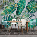 Papier peint feuillage vert