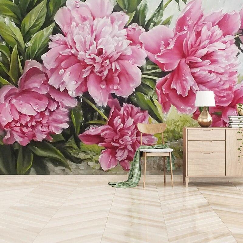 Papier peint grosse fleur rose