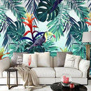 Papier peint panoramique tropical feuille fleur toucan