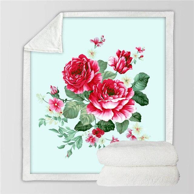 Plaid fleur rose