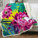 Plaid fleuri aux motifs exotiques